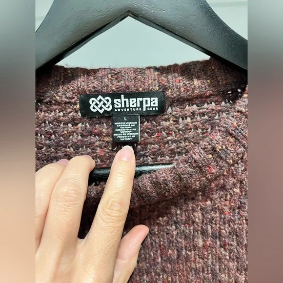 Sherpa adventure gear merino wool alpaca blend crew neck sweater jacquard Large - Picture 2 of 11